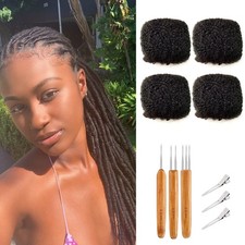 Tight Afro Kinky Bulk Human Hair for Dreadlock Extensions 100 Human Hair,120...