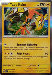 Tapu Koko 065/191 Surging Sparks Holo Rare