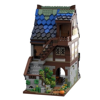 Medieval Armory with Interior Modular Building for Castle 1481 Pieces MOC Build