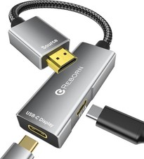 Reborn HDMI to USB C Adapter 4K 60Hz Uni-Directional HDMI Source to Type-C Dis