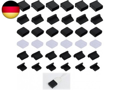 36er Set USB-Staubschutzstecker in 6 Varianten für USB-A, USB-C und Micro-USB,