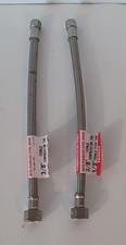 Two Fluidmaster Stainless Steel 12in. Faucet Connector 3/8" female x 1/2"female