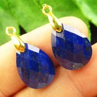 2Pcs Faceted Natural Lapis Lazuli Teardrop Pendant Bead 18x13x6mm c1703