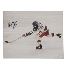 Mike Eruzione Signed Team USA 11x14 Photo Inscribed “80 Gold” ACOA Auto