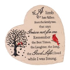 Heart Shaped Memorial Garden Stones, 10 inches Sympathy Garden Stone for Love...