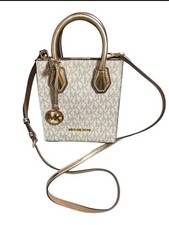 Borsa a tracolla MICHAEL KORS in pelle sintetica oro bianco pronta regalo 17 ...