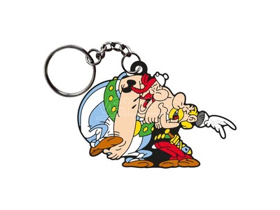 Asterix Portachiavi Asterix & Obelix Laughing 9 Cm Plastoy
