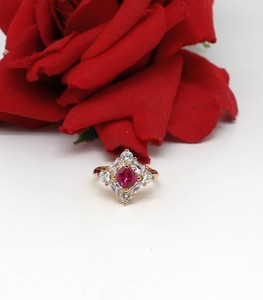 Sterling Silver  Lab Created Ruby  Ring Size 9 5.35g CAT RESCUE