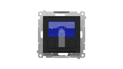 Simon 55 Programmierbarer Thermostat mit Display (Modul) Mattschwarz TETD1A.01