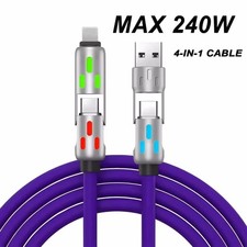 4-in-1 240W USB C Fast Charging Cable PD iPhone 16 Pro Max Samsung Xiaomi