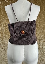 CUTE BOHO HIPPIE DARK MAUVE WOVEN/KNITTED HEMP BACKPACK SMALL