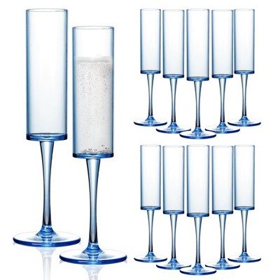 Plastic Champagne Flutes Set of 12, Unbreakable Champagne Glasses Disposable ...