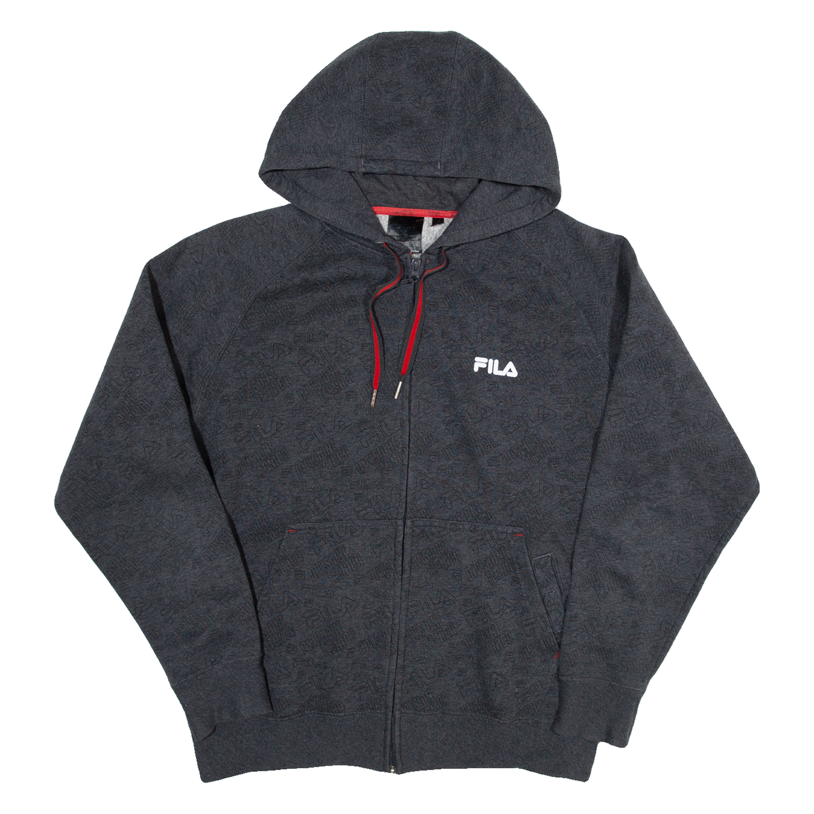 FILA Felpa donna grigia con cappuccio e zip intera M