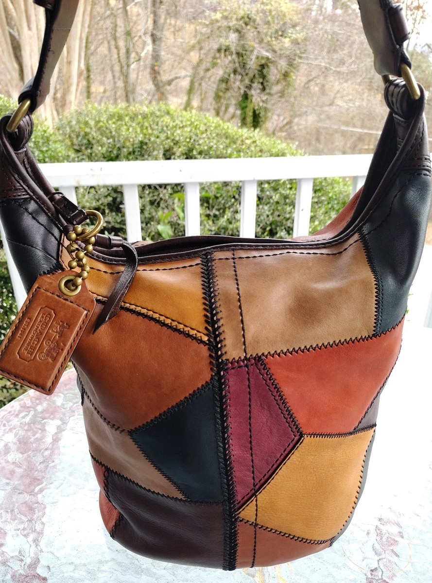 Coach XL Vintage 11465 Bleecker Multicolor Patchwork Leather