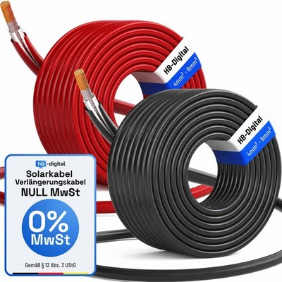 Solarkabel Reines Kupfer 4mm²/ 6mm² Solarflex UV-beständig IP68 Solarleitung PV