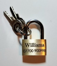 BRASS PADLOCKS, PERSONALISED , FOR SUITCASE LUGGAGE, GYM BAG LOCKER KEY LOCKS