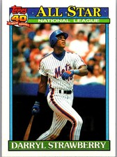 1991 Topps Baseball Darryl Strawberry New York Mets Base Card All-Star NM #402