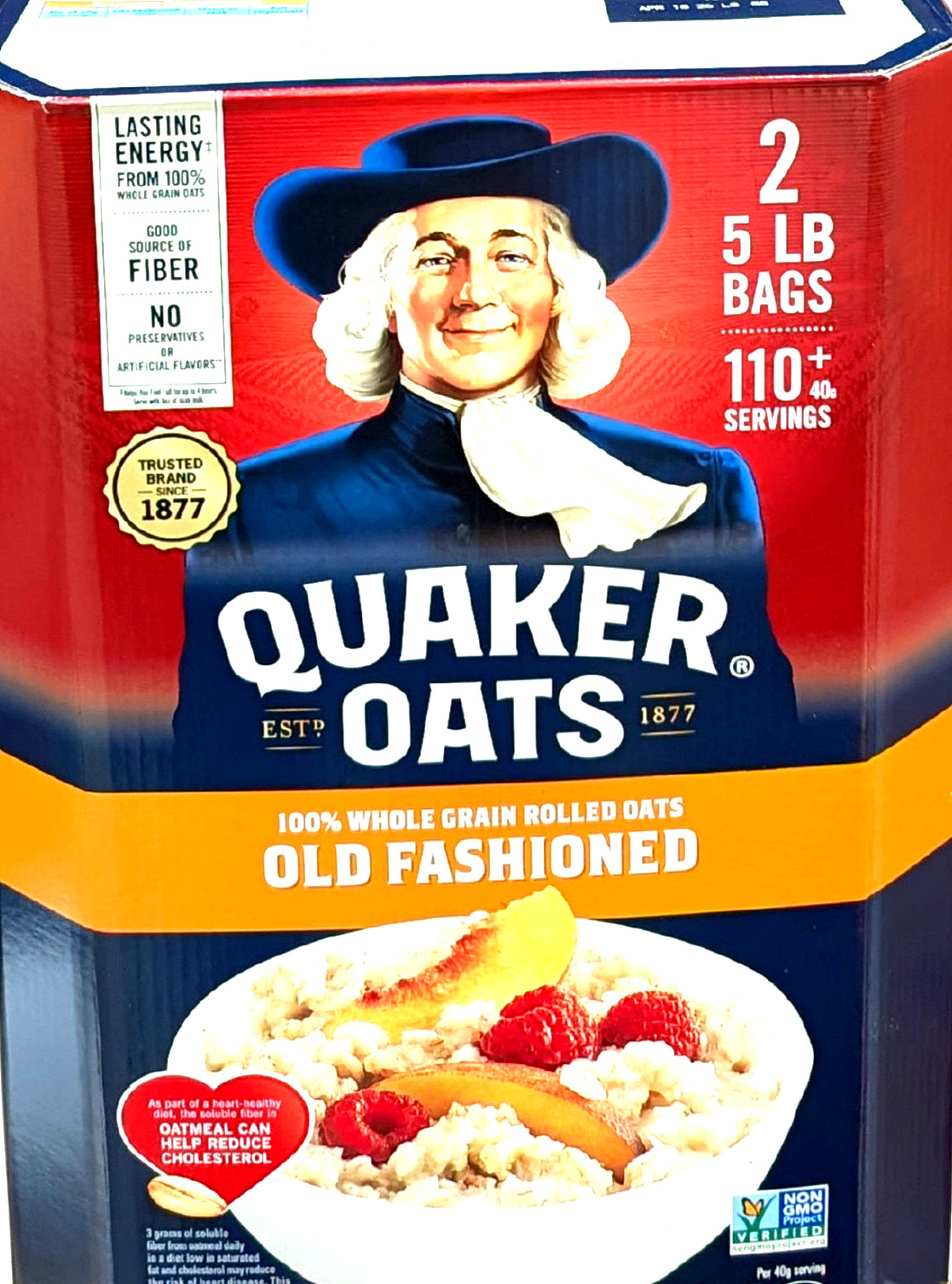 Quaker Old Fashioned Oatmeal 2 Packs of 5 Lbs Bags Total 10 Lbs EXP 10/2026