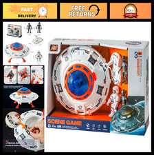 UFO Space Toy Playset with Alien Astronaut, Lights Sound, Toddler Gift 3-5