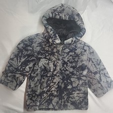 NEW Kids Ottimo fur jacket. blue and grey marbled pattern Size 1