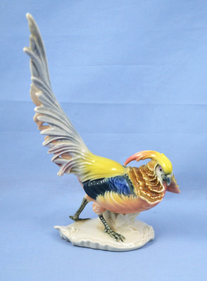 Karl Ens Volkstedt Germany Pheasant Rooster Bird Figurine Hand Painted, 7 1/4 