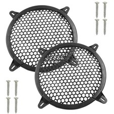 8 Inch Speaker Subwoofer Grill Cover Protector Black ABS Plastic 2Pcs