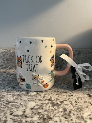 Rae Dunn DISNEY Mickey Mouse TRICK OR TREAT Halloween Mug Minnie Goofy Pluto NWT
