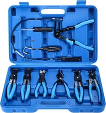 9pc Wire Hose Clamp Clip Pliers Set Swivel Jaw Fuel Oil Water Hose Auto Tool Kit