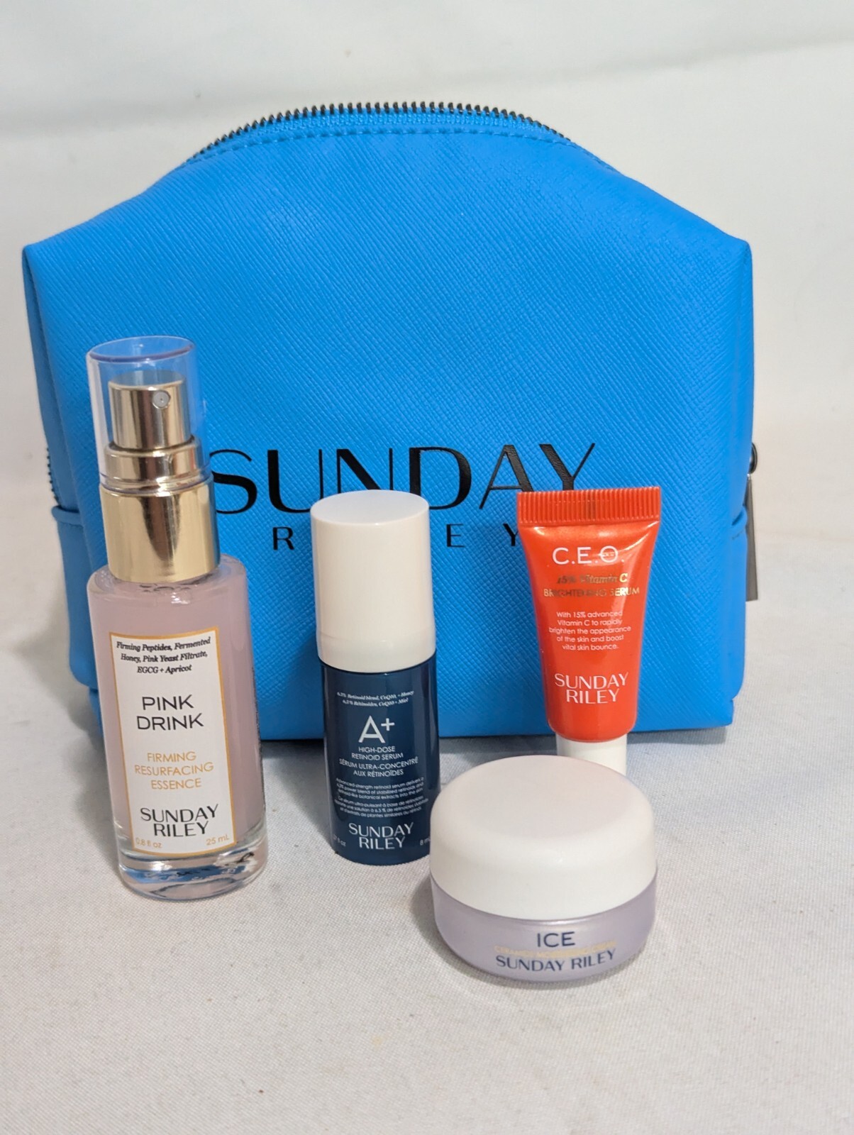 Sunday Riley Good Genes & CEO Vitamin C Dynamic Duo w/ Discovery Set  Bag 