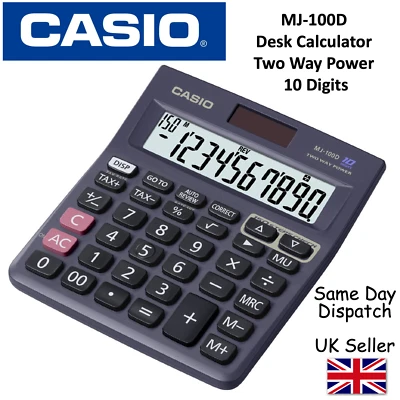 Casio MJ100D MJ-100D TISCHRECHNER -10-stellige Anzeige,150 Step Recheck