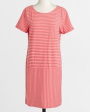 J Crew Knit Midi T-shirt Dress Pink stripes Size Small Cotton Lagenlook Beach