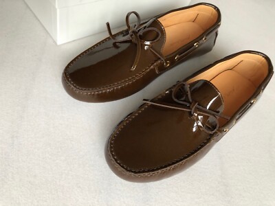 Alberto Moretti Slipper patent Car shoes 43  UK 9  Leder  Mokassins **NEU**