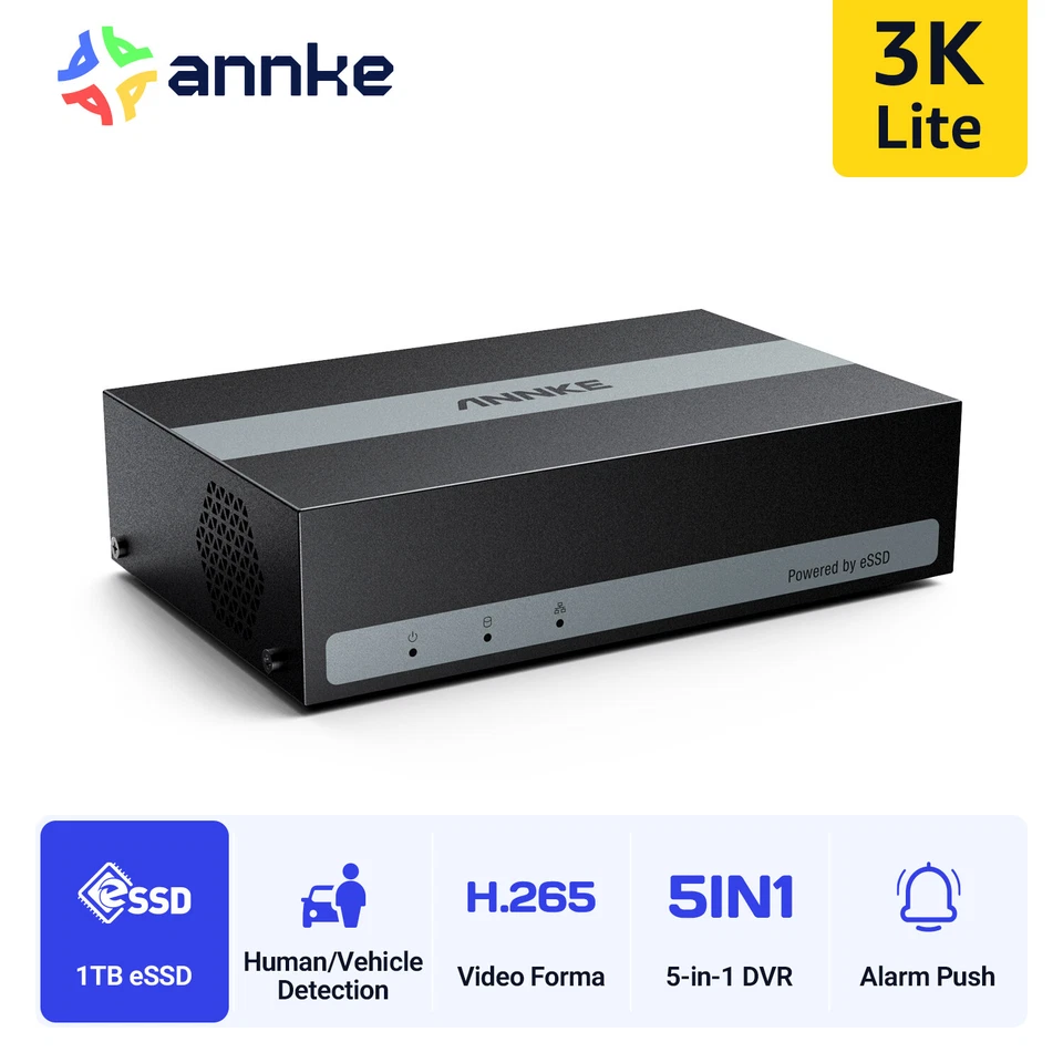 ANNKE 8CH 3K Lite 5in1 DVR 1TB SSD HD 5MP Video Recorder for TVI Security System - Image 2 of 4