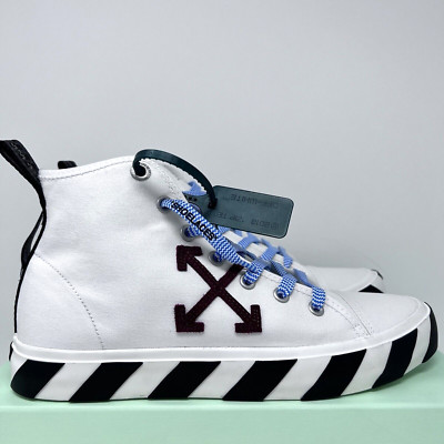 Off-White Vulcanized Mid Top Men's Sneakers Size 45 EU/ 12 US White Black