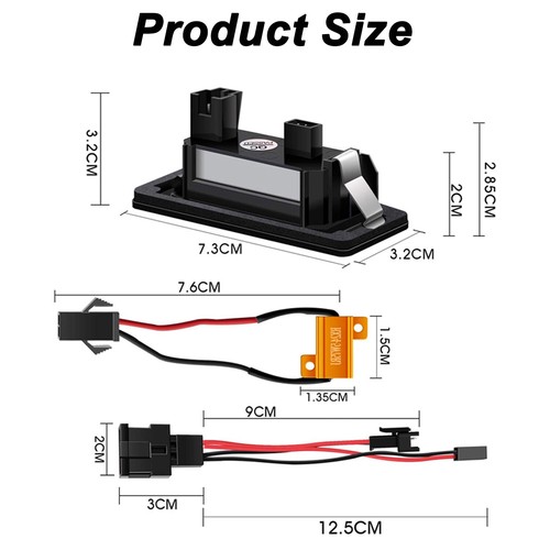 2Pcs LED License Plate Light For Audi A1 A5 A6 A7 VW Volkswagen Jetta Passat - Picture 6 of 8