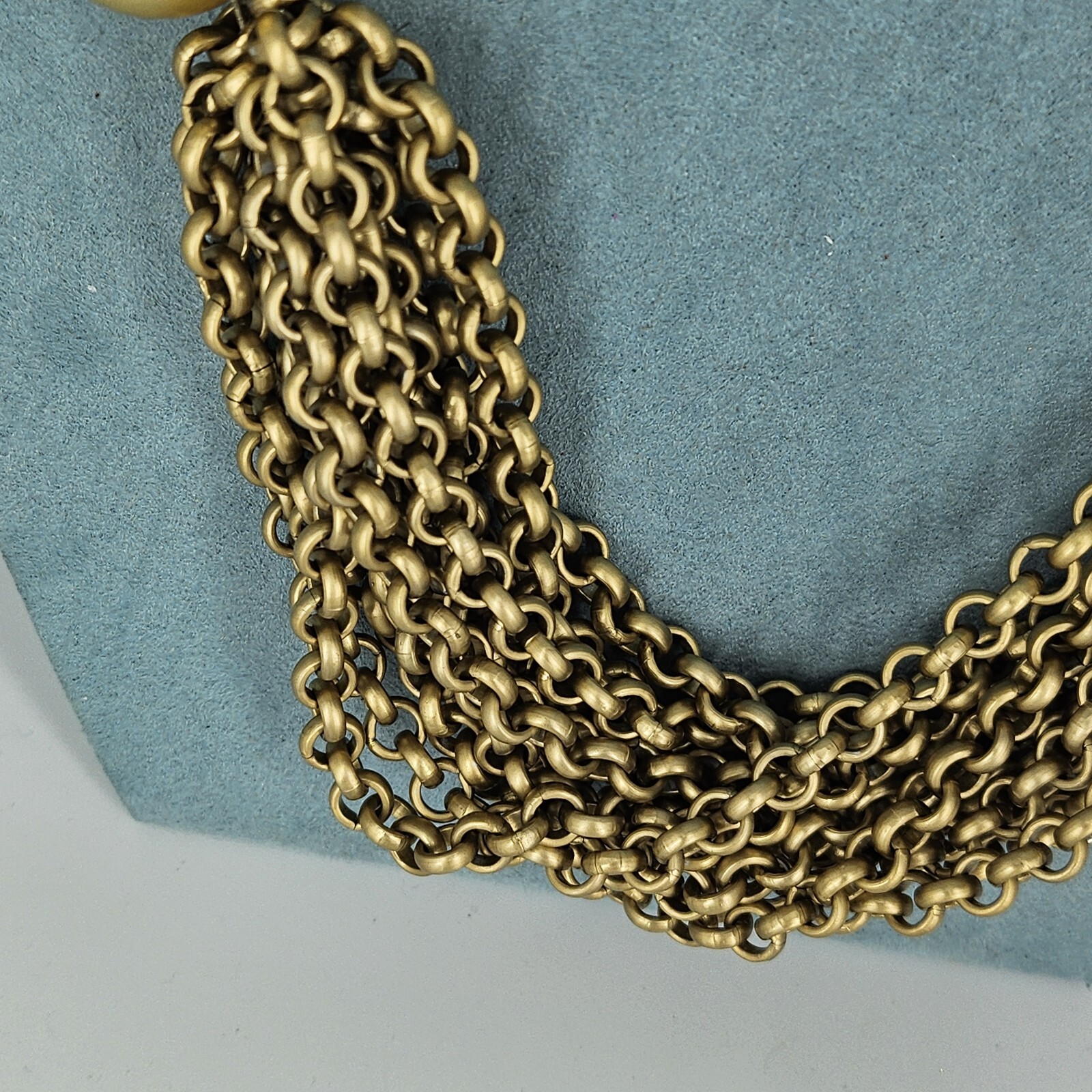 Chunky Necklace Statement Multi Chain Modernist U… - image 6