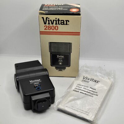 Vivitar 2800 Auto Thyristor Electronic Flash With Original Box And Manual