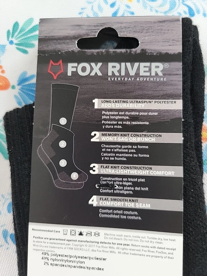 CALCETÍN MUJER FOX RIVER ULTRA LIGERO MECHA SECO NEGRO TALLA MEDIANA NUEVO CON ETIQUETAS Foto 4 de 4