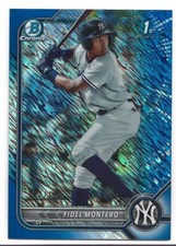 Fidel Montero 2022 Bowman Chrome 1st Blue Shimmer Refractor /150 #BCP-74 - NYY