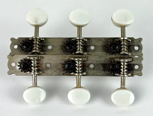Vintage engraved (zig-zag) 3-on-a-plank Tuning Gears for Harmony, Stella, etc.