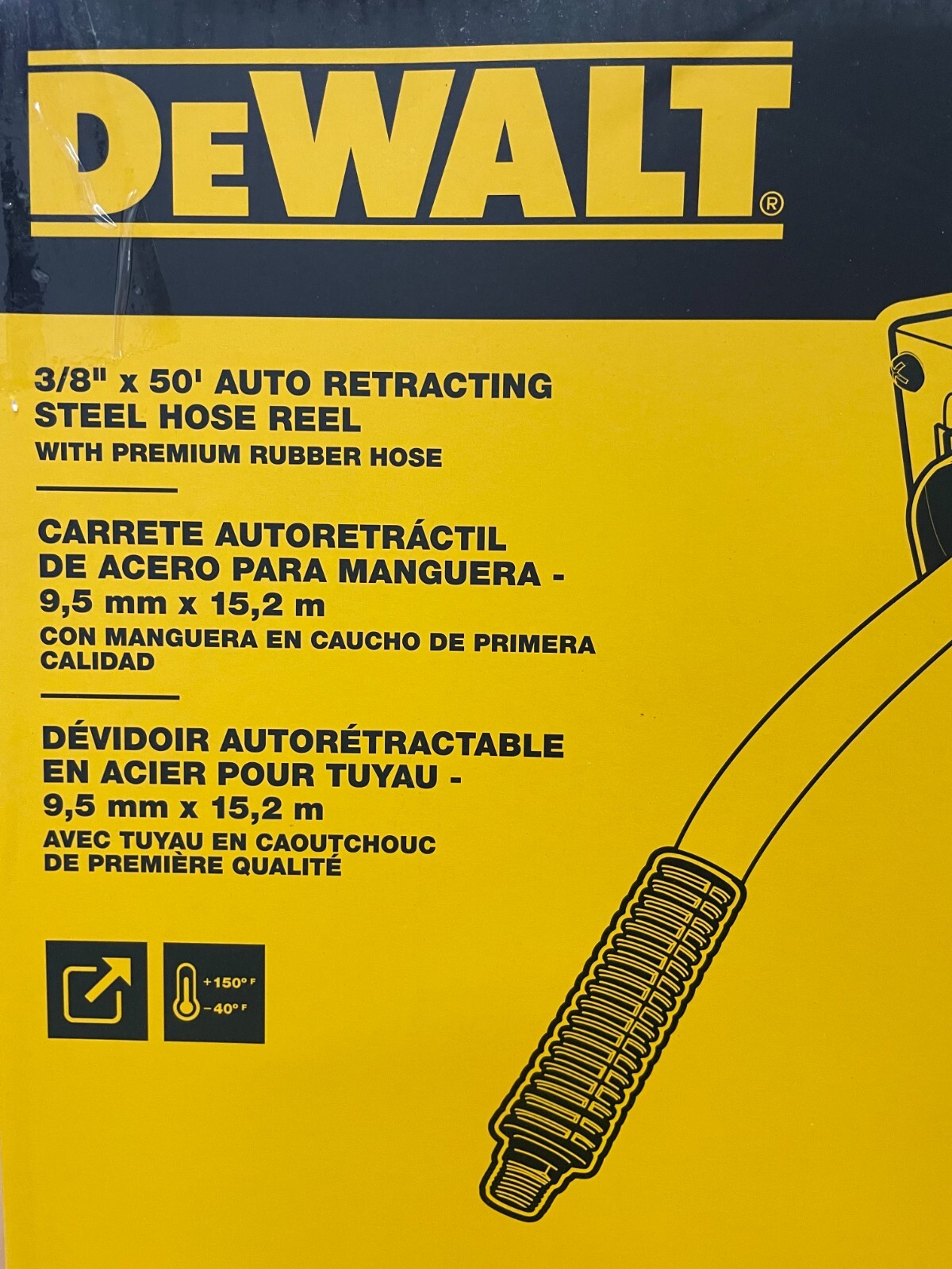 DEWALT DXCM024-0343 3/8 in. x 50 ft. Air Hose Reel New
