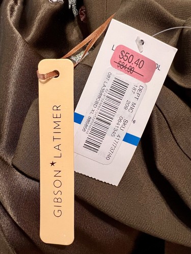 Cardigan donna Gibson Latimer taglia XL ricamato floreale aperto davanti spolverino nuovo con etichette - Foto 10 di 10