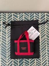 Trader Joe's Mini Tote Folded 2 in 1 Shopping Bag .Complimentary black dust bag