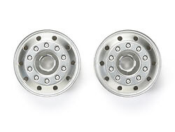 Tamiya Matte chrome front wheel for 22mm width tires, European type TROP-17