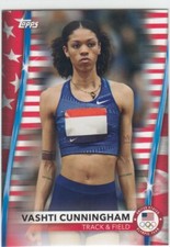 2020 2021 Vashti Cunningham Topps Olympics USA FLAG Parallel /299 - #60 Track