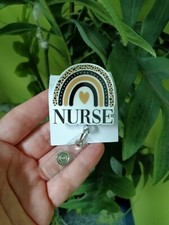 Nurse Resin Badge Reel 360 Alligator Clip