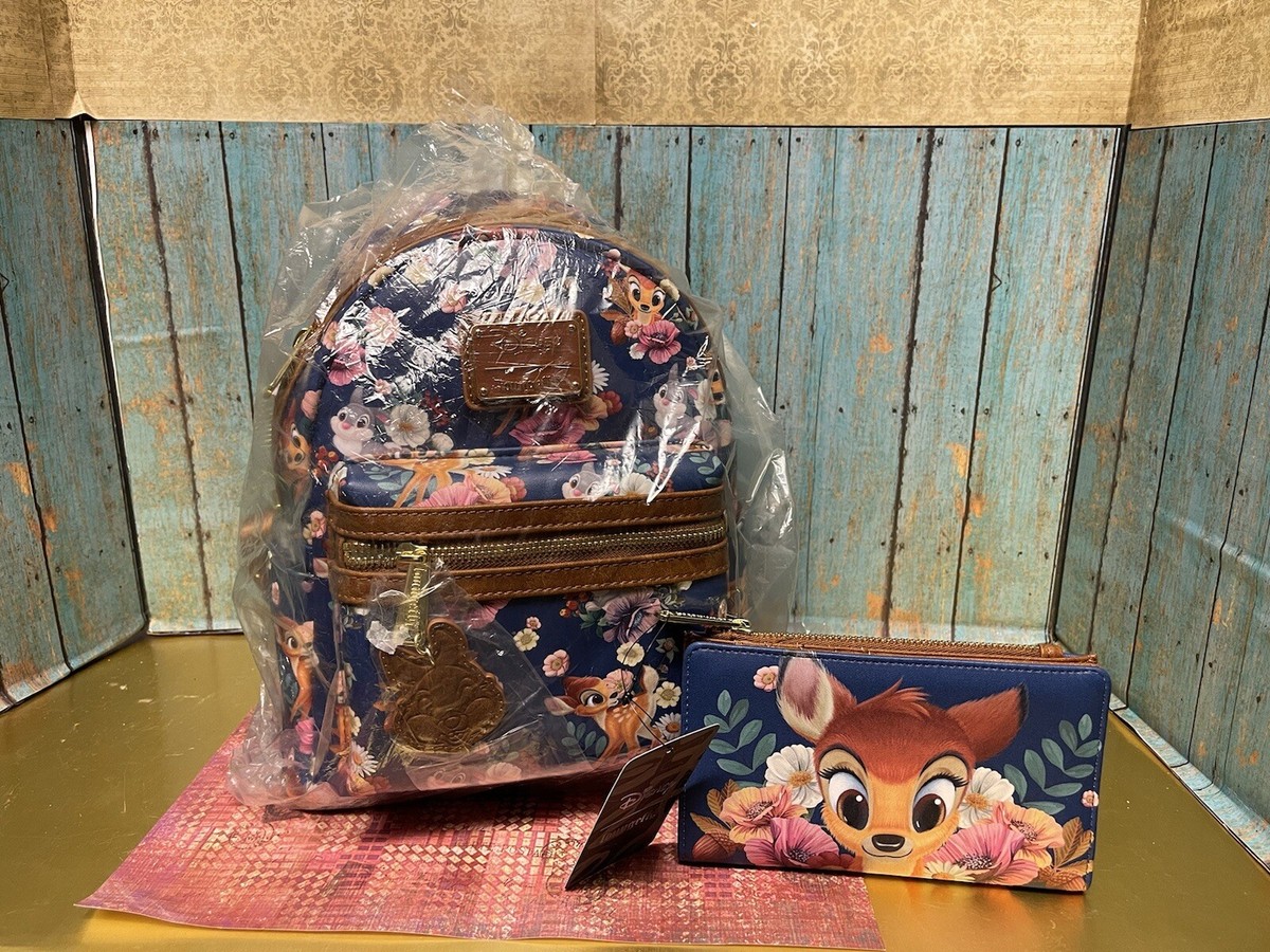 Loungefly Floral Bambi and thumper Disney Print Backpack Loungefly Disney Bambi Sunflower Friends Mini Backpack  main image 3