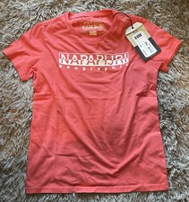 NWT - Napapijri Geographic Coral Tee - Napa Seivino Tee JnrC99 Coral Sz.8-9 Yrs.