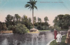 Alexandria Egypt -The Jardin Nouzha - RPPC Real Photo Postcard 1910s
