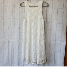 GINGER G Sleeveless A-Line Daisy Lace Crochet Dress Medium